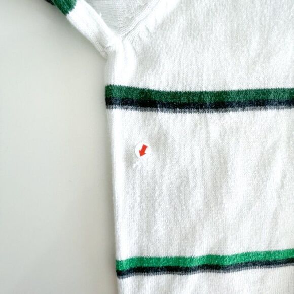 Billabong Mens Crewneck Sweater Long Sleeved Logo White Black Striped Size M - Picture 3 of 8